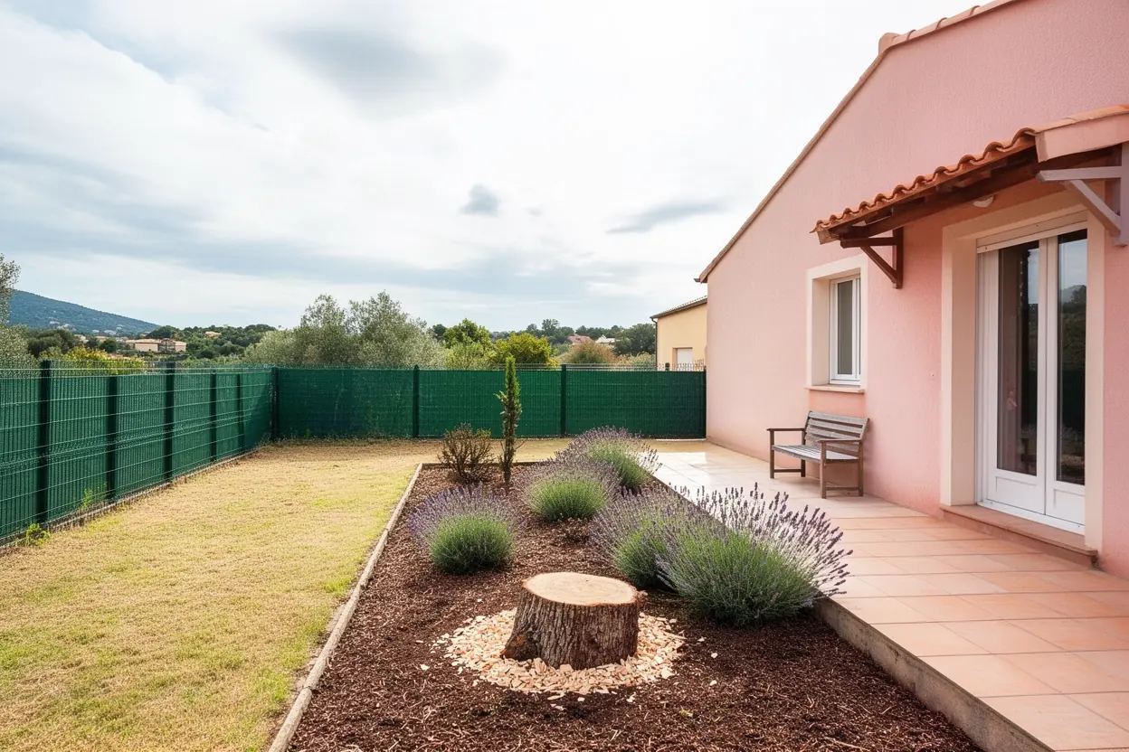 Jardin dégagé après retrait du cyprès à Bastelicaccia