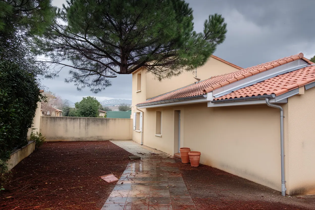 Toiture dégagée après élagage urgent à Ajaccio